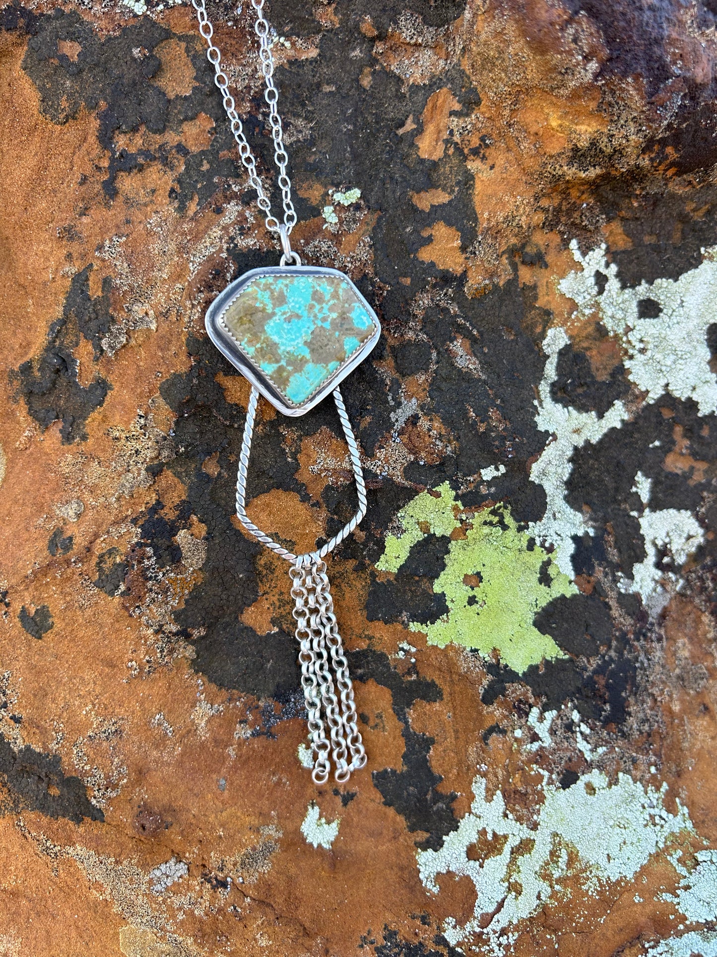 #8 Turquoise Fringe Necklace