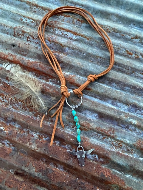 Kingman Steer Pendulum Necklace
