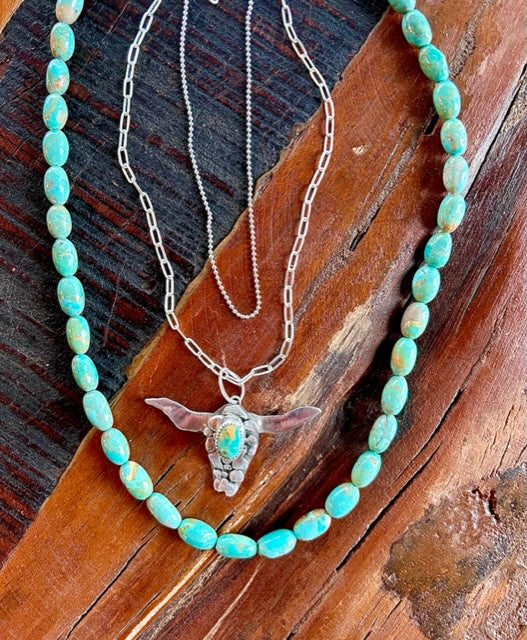Cobblestone Steer Head Necklace