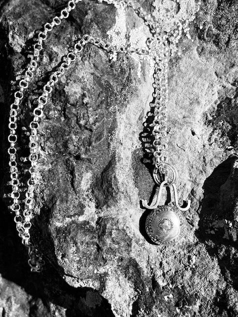 "Stache" Concho Stamped Necklace