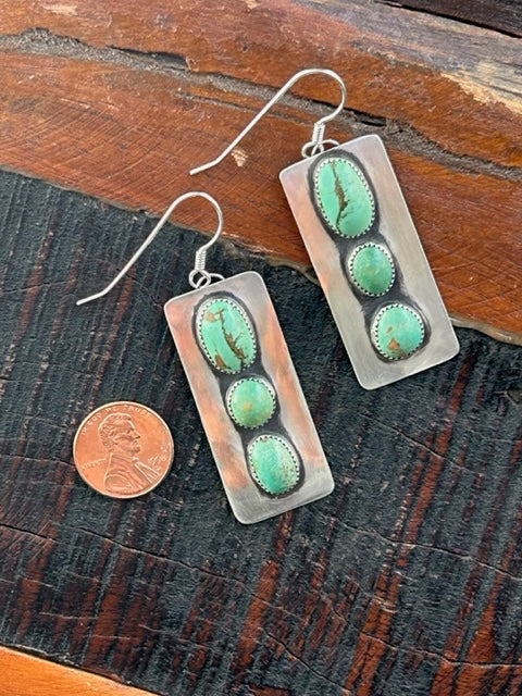 Turquoise Mountain Block Earrings
