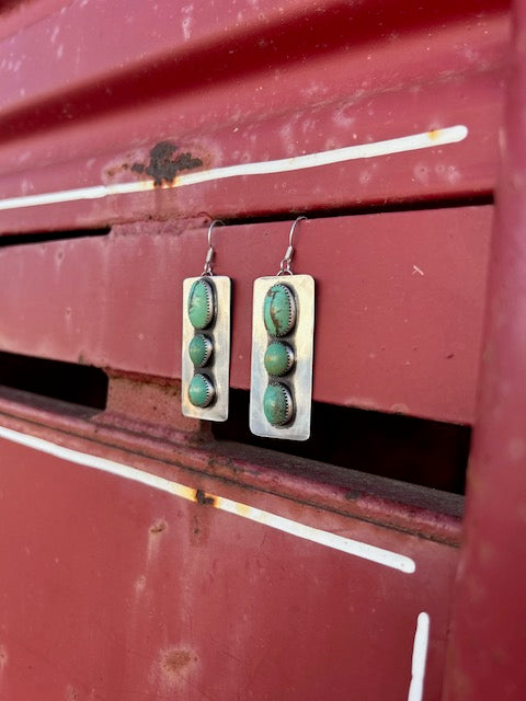 Turquoise Mountain Block Earrings