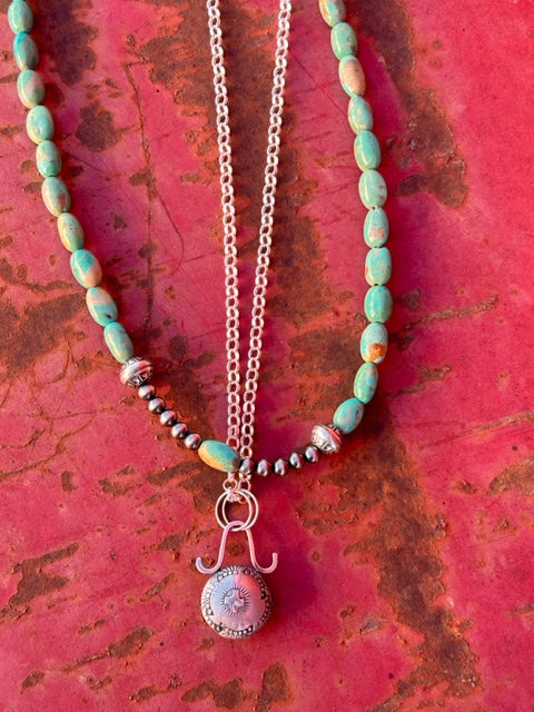 "Stache" Concho Stamped Necklace