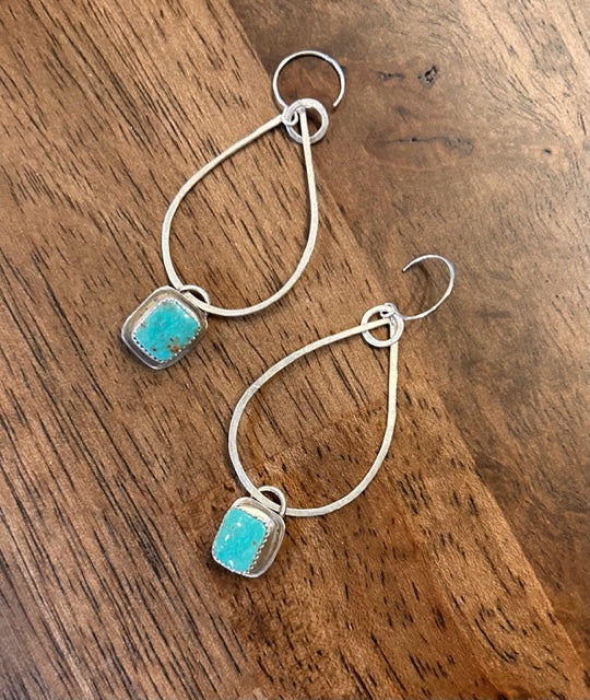 Reverse Kingman Turquoise Earrings