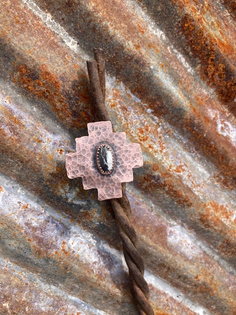 Hammered Copper~White Buffalo Ring
