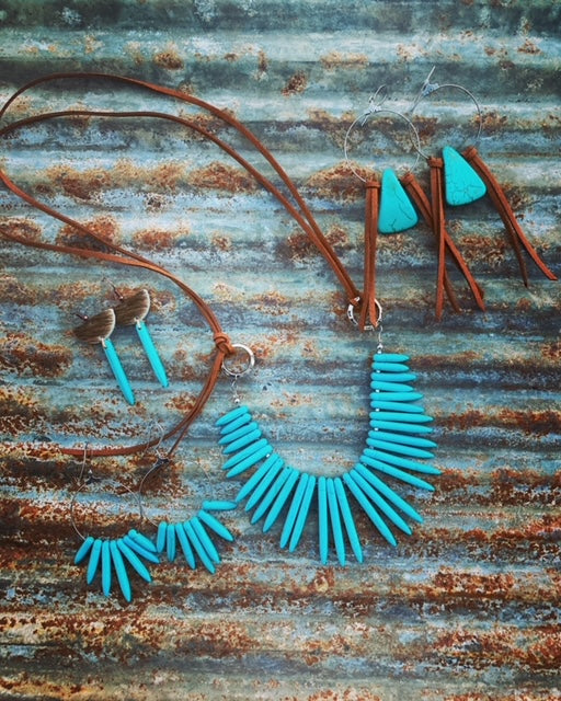 Half Moon Hair-on Spike Earrings
