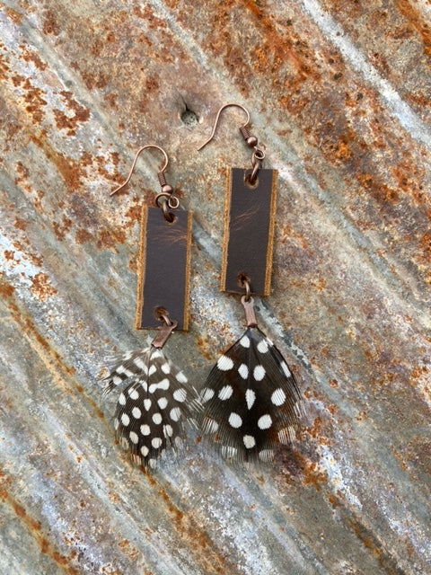 Leather/Feather Earrings