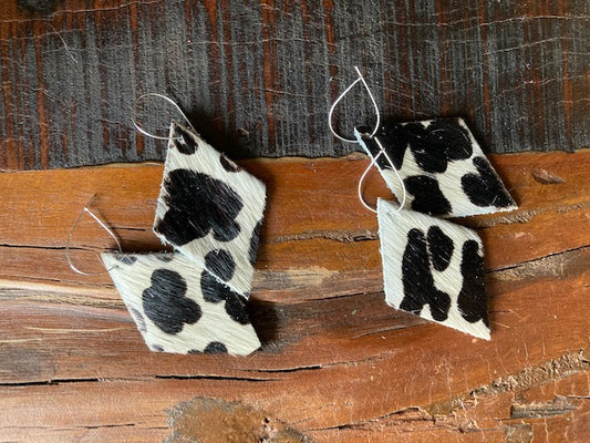 Hair-on Spotted Diamond Earrings