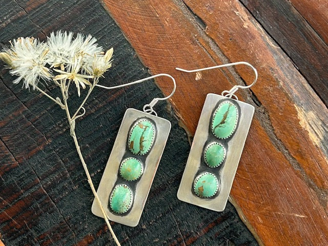 Turquoise Mountain Block Earrings
