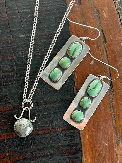 Turquoise Mountain Block Earrings