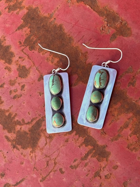 Turquoise Mountain Block Earrings