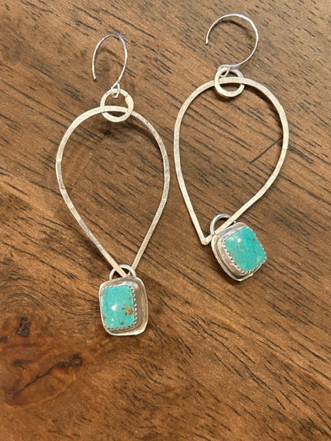 Reverse Kingman Turquoise Earrings