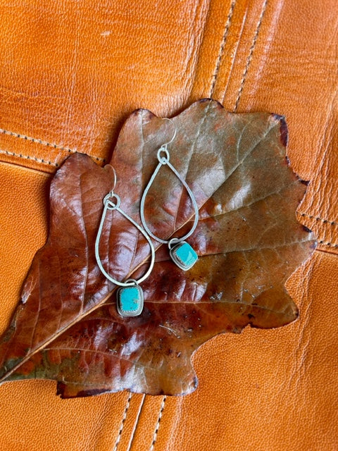 Reverse Kingman Turquoise Earrings