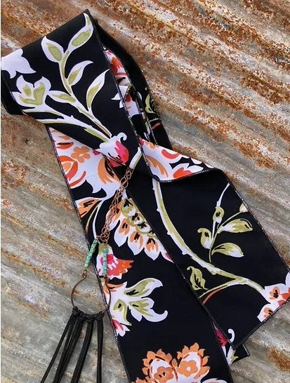 Black Floral Twilly
